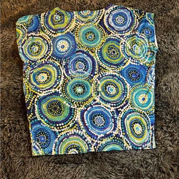 Medium circle pattern blue green white Joseph A. sweater - Picture 5 of 5